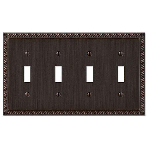 Georgian Aged Bronze 4 Toggle - Wallplatesonline.com