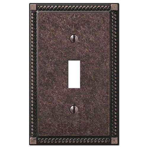 Georgian Tumbled Aged Bronze Cover Plates - Wallplatesonline.com