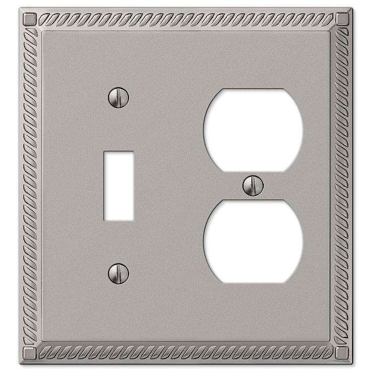 Georgian Satin Nickel Toggle / Duplex Outlet