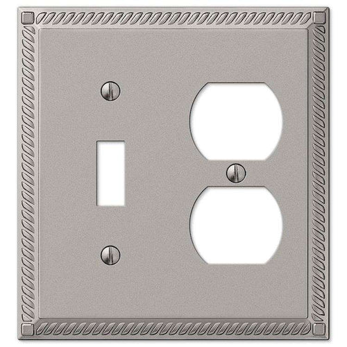 Georgian Satin Nickel Toggle / Duplex Outlet - Wallplatesonline.com