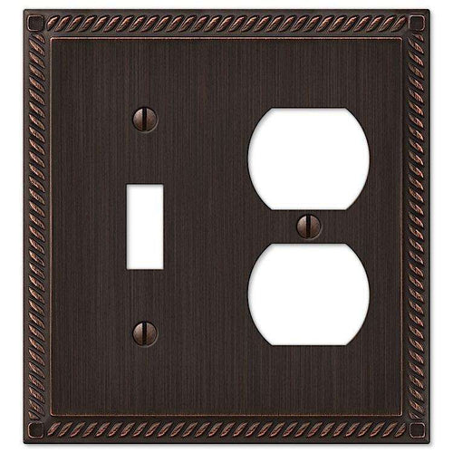 Georgian Aged Bronze Toggle / Duplex Outlet - Wallplatesonline.com