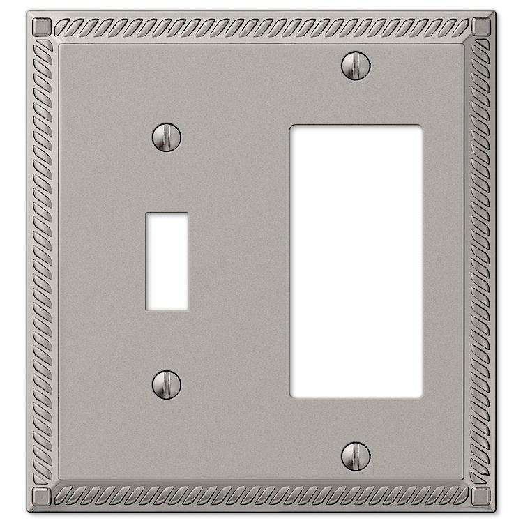 Georgian Satin Nickel Toggle / 1 Rocker (GFI)