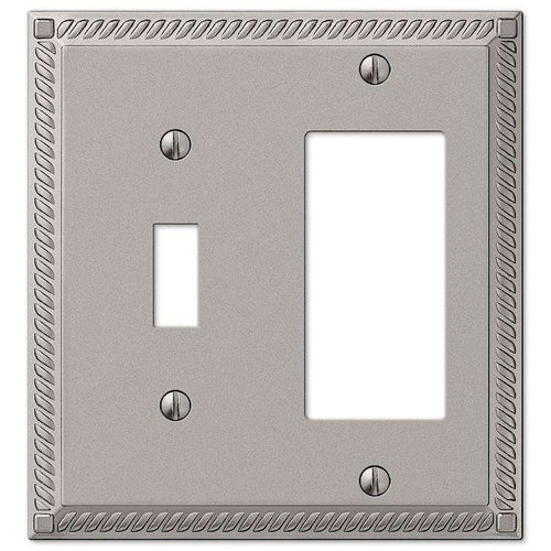 Georgian Satin Nickel Toggle / 1 Rocker (GFI) - Wallplatesonline.com