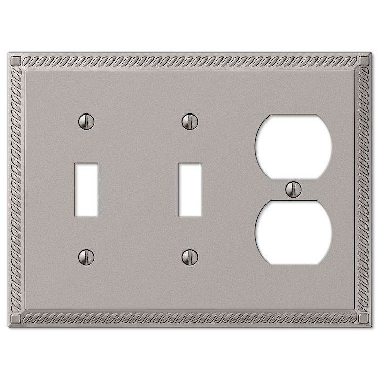 Georgian Satin Nickel 2 Toggle / Duplex Outlet