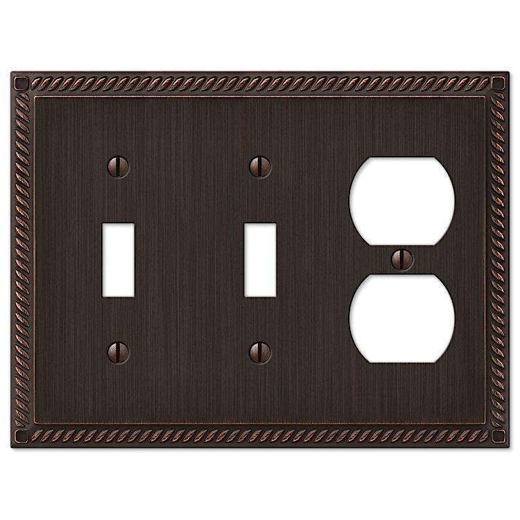 Georgian Aged Bronze 2 Toggle / Duplex Outlet
