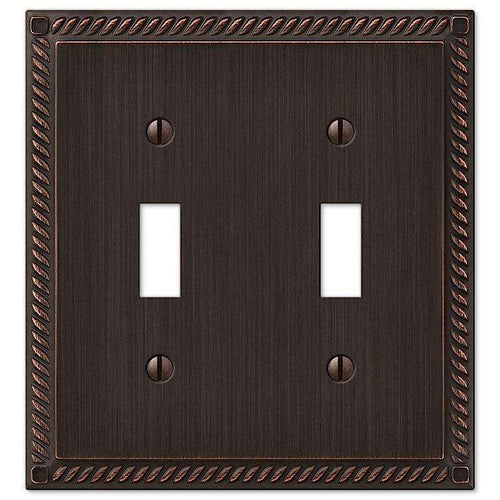 Georgian Aged Bronze Double Toggle - Wallplatesonline.com