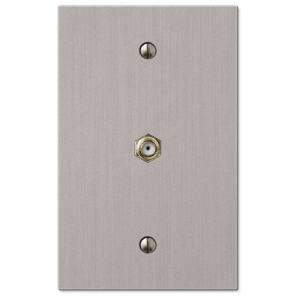 Elan Brushed Nickel 1 Cable TV with Hardware - Wallplatesonline.com