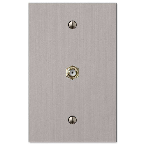 Elan Brushed Nickel 1 Cable TV with Hardware - Wallplatesonline.com