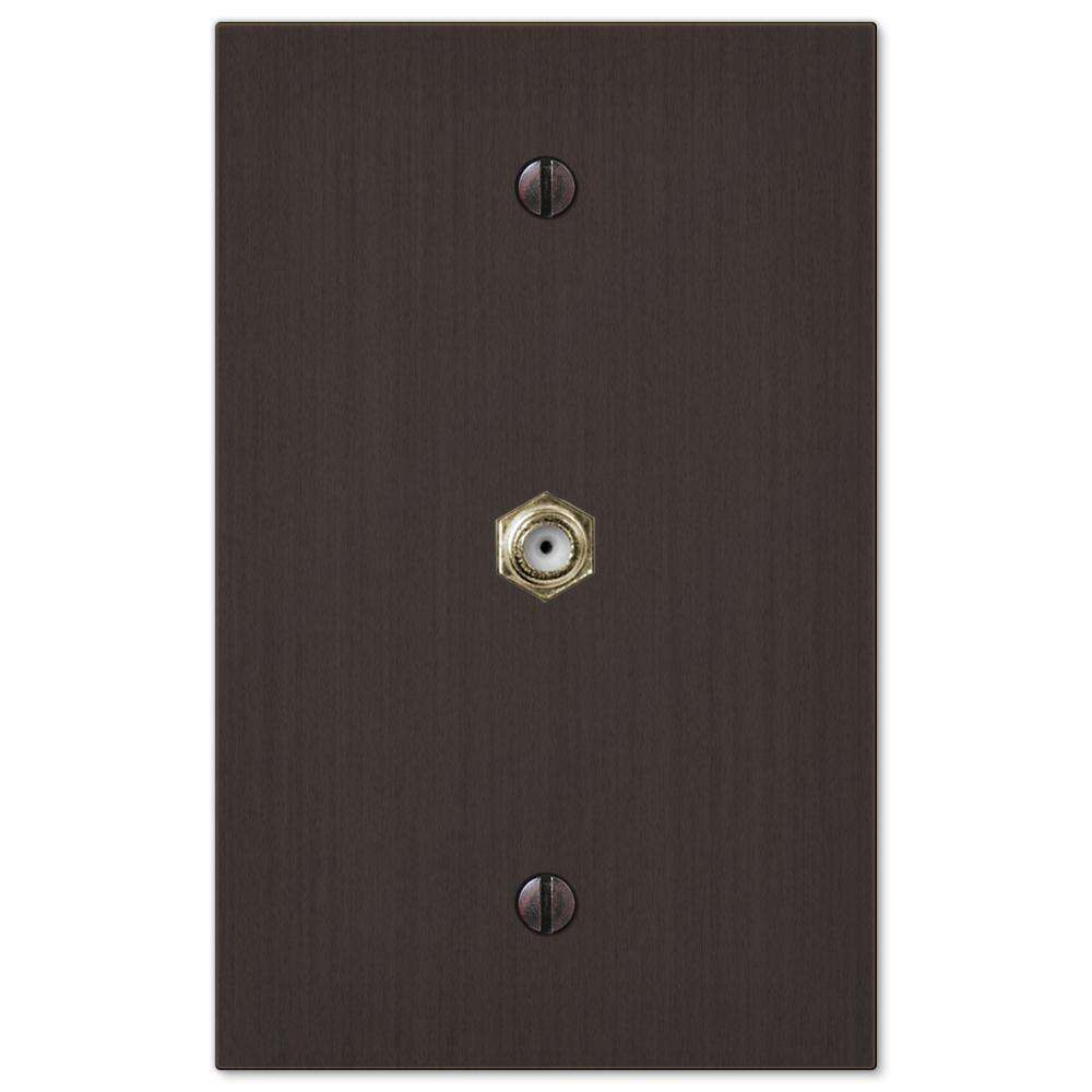 Elan Aged Bronze 1 Cable TV with Hardware - Wallplatesonline.com