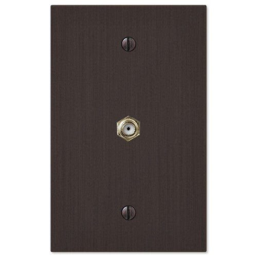 Elan Aged Bronze 1 Cable TV with Hardware - Wallplatesonline.com