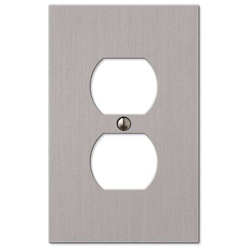 Elan Brushed Nickel 1 Duplex Outlet - Wallplatesonline.com