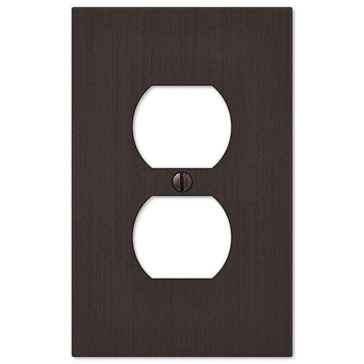 Elan Aged Bronze 1 Duplex Outlet - Wallplatesonline.com
