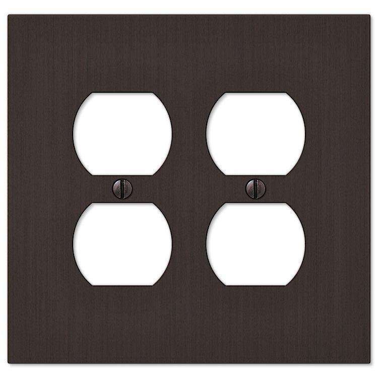 Elan Aged Bronze 2 Duplex Outlet - Wallplatesonline.com