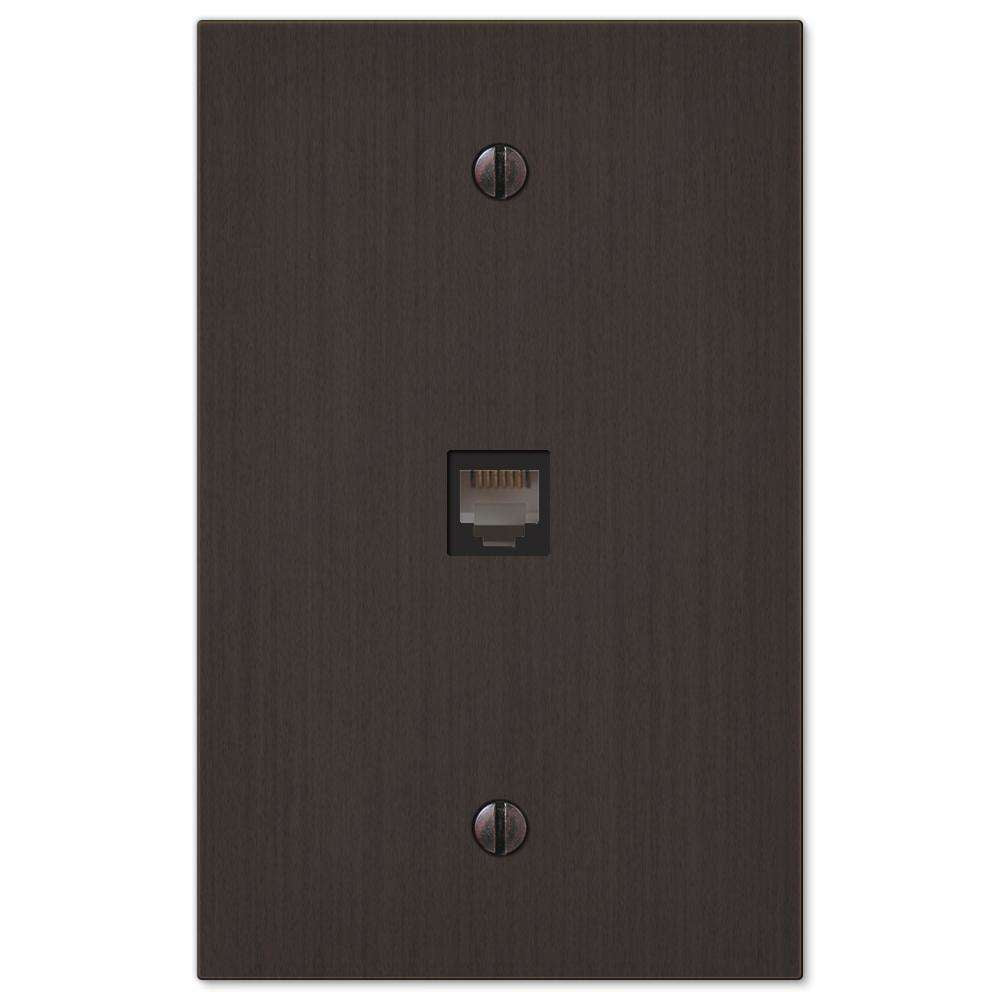 Elan Aged Bronze 1 Phone Jack with Hardware:Wallplatesonline.com