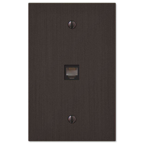 Elan Aged Bronze 1 Phone Jack with Hardware:Wallplatesonline.com