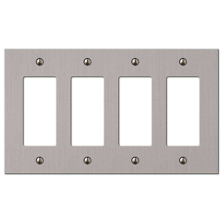 Elan Brushed Nickel 4 Rocker (GFI) - Wallplatesonline.com