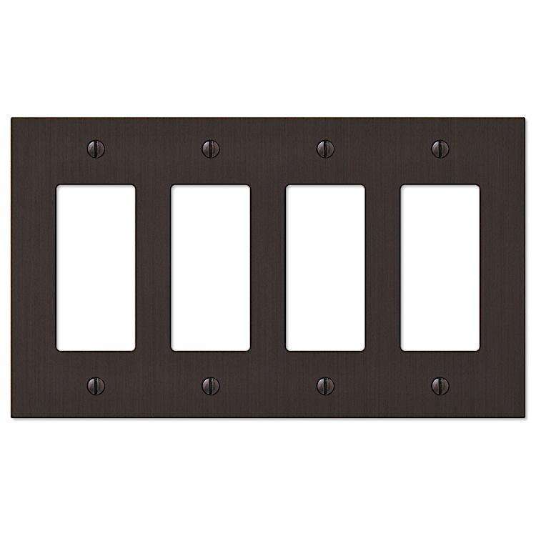 Elan Aged Bronze 4 Rocker (GFI) - Wallplatesonline.com
