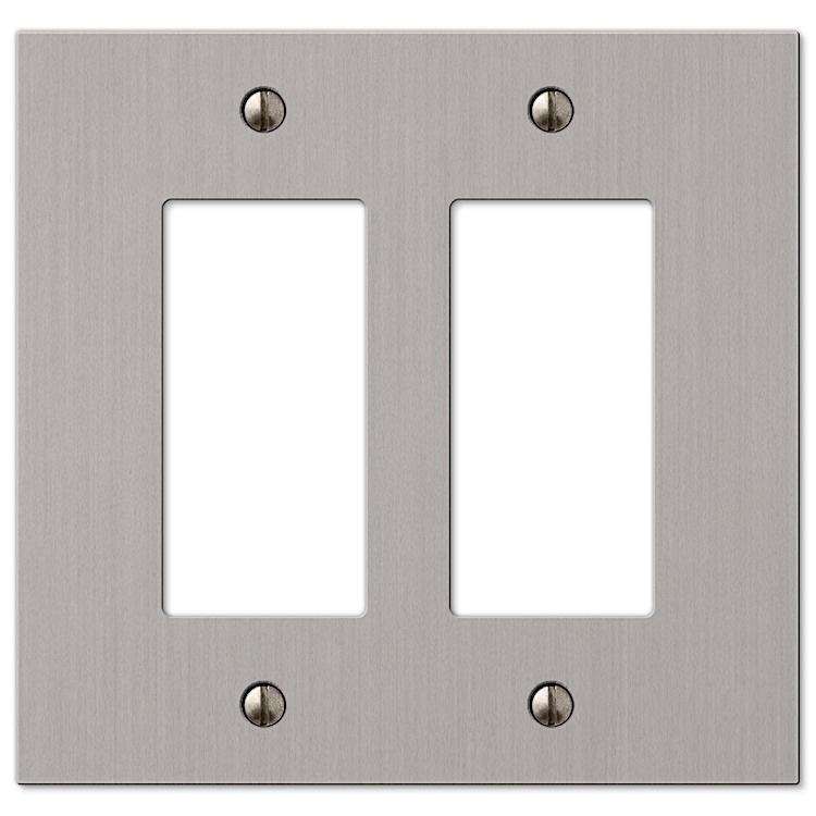 Elan Brushed Nickel 2 Rocker (GFI) - Wallplatesonline.com
