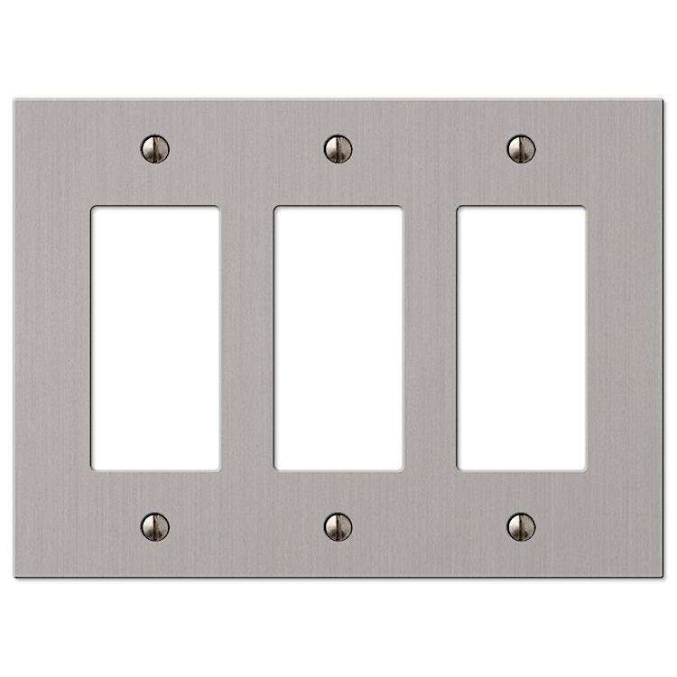 Elan Brushed Nickel 3 Rocker (GFI) - Wallplatesonline.com