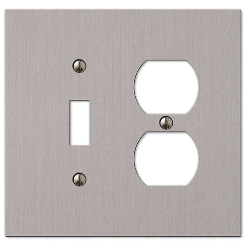 Elan Brushed Nickel Toggle / Duplex Outlet - Wallplatesonline.com