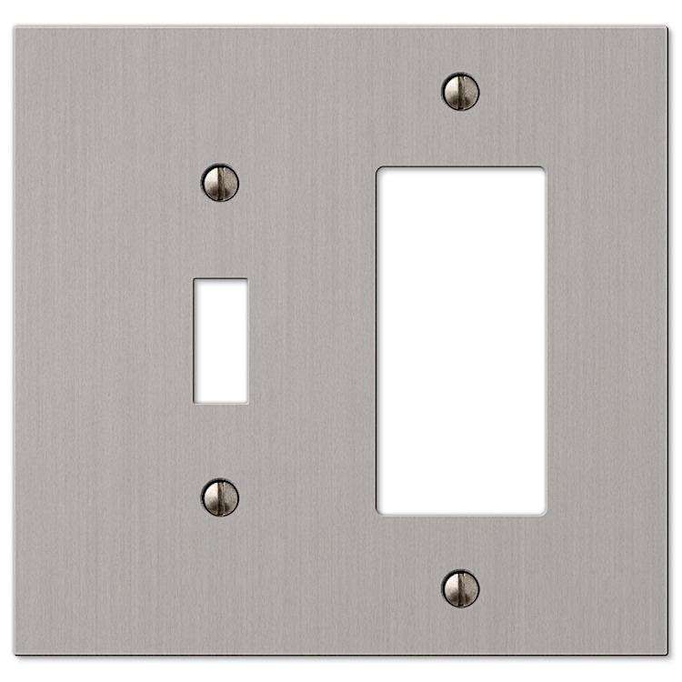 Elan Brushed Nickel Toggle / 1 Rocker (GFI)