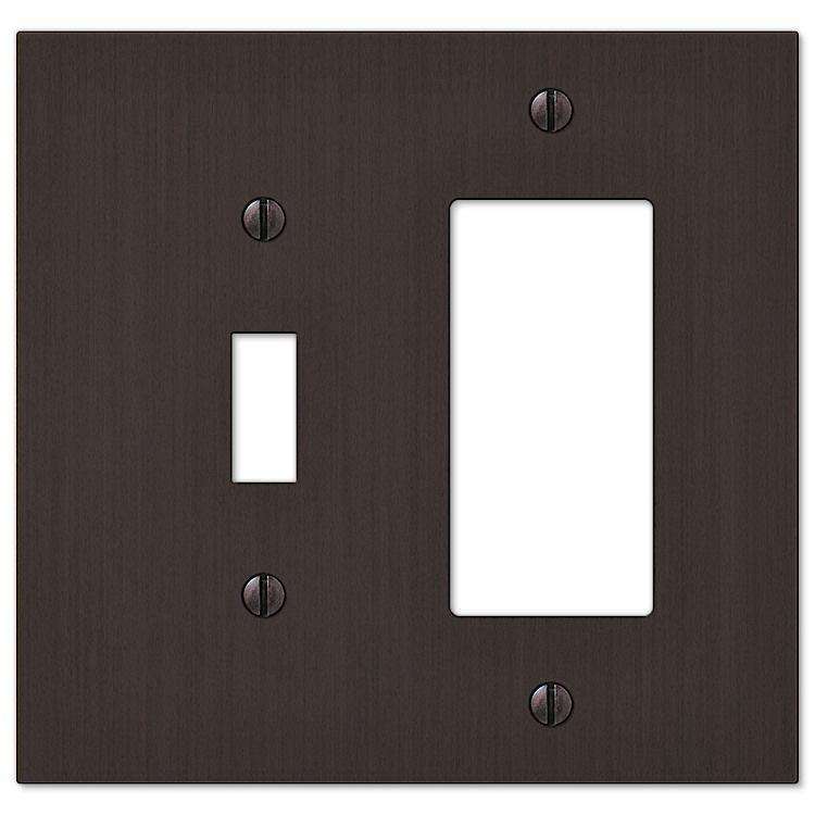 Elan Aged Bronze Toggle / 1 Rocker (GFI) - Wallplatesonline.com