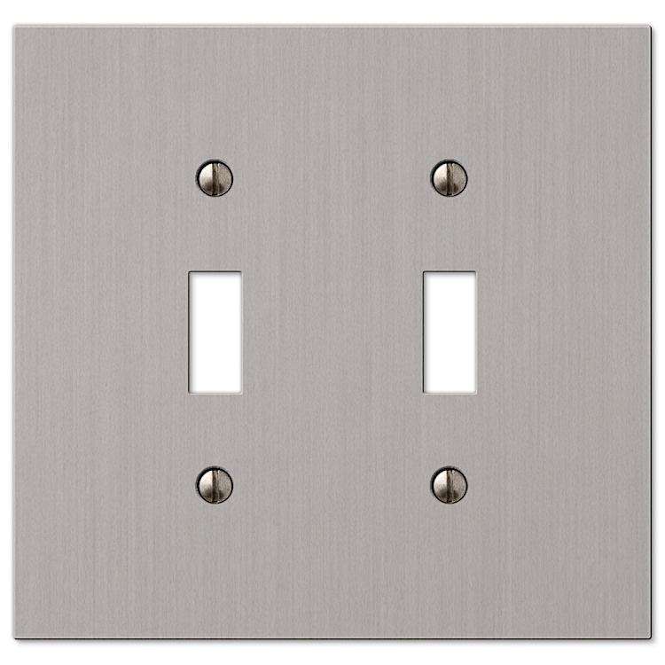 Elan Brushed Nickel Double Toggle - Wallplatesonline.com
