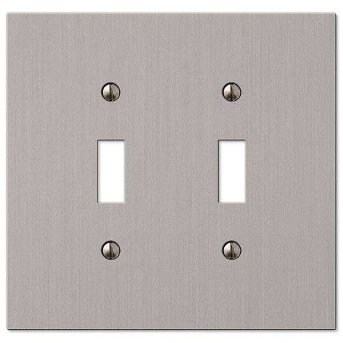 Elan Brushed Nickel Double Toggle - Wallplatesonline.com