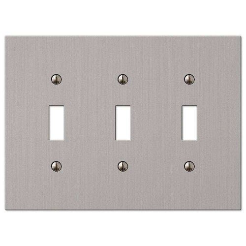 Elan Brushed Nickel Triple Toggle - Wallplatesonline.com