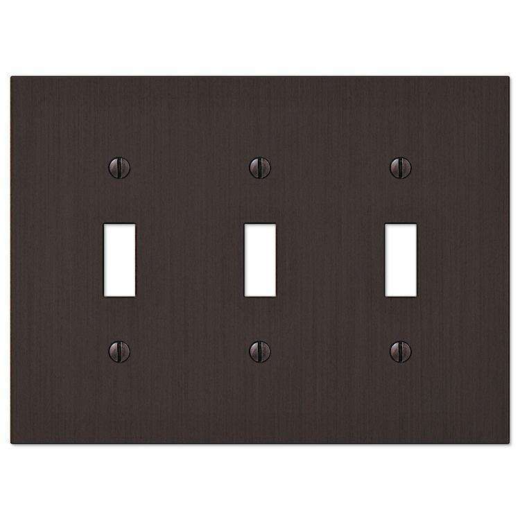 Elan Aged Bronze Triple Toggle - Wallplatesonline.com