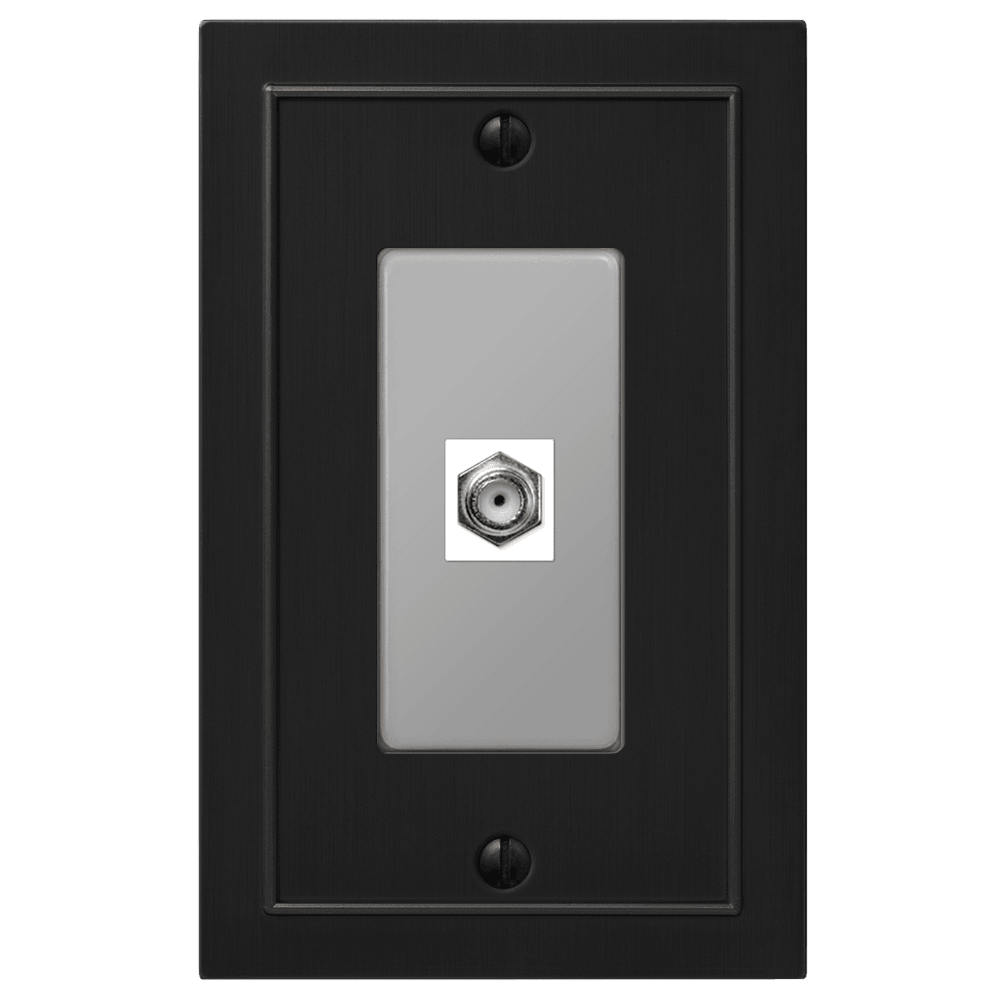 Bethany Black Cast Cable Wallplate:Wallplatesonline.com