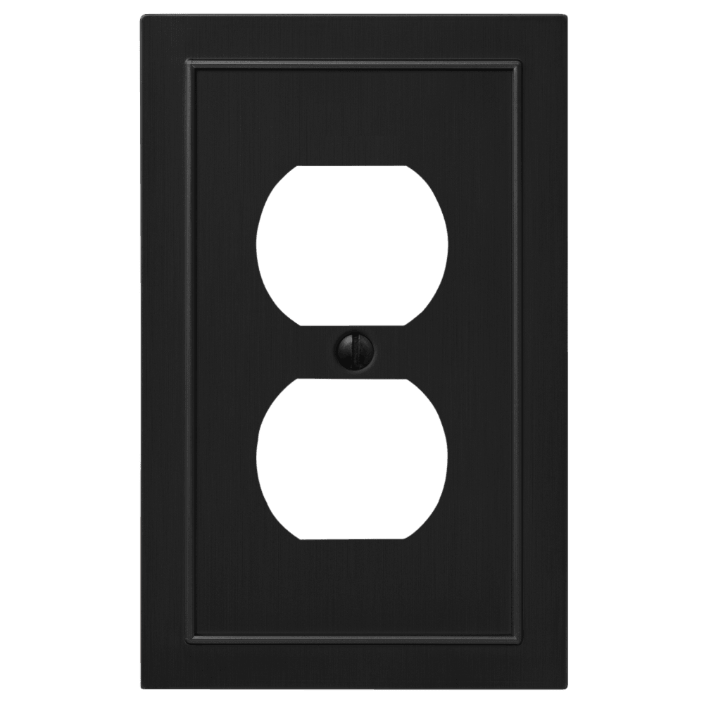 Bethany Black Cast 1 Duplex Outlet Wallplate