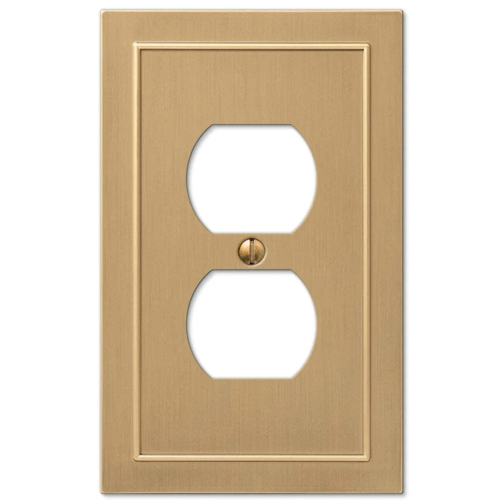 Bethany Brushed Bronze Cast 1 Duplex Outlet Wallplate