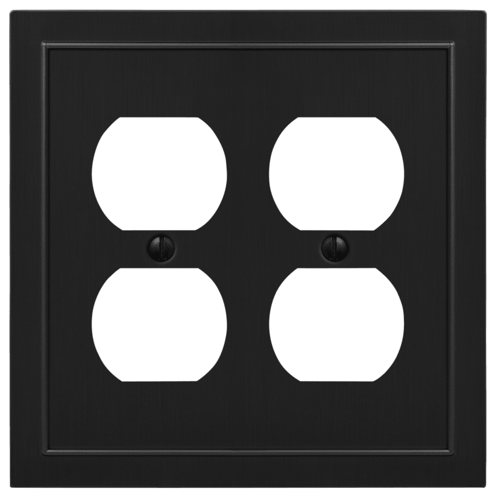 Bethany Black Cast 2 Duplex Outlet Wallplate