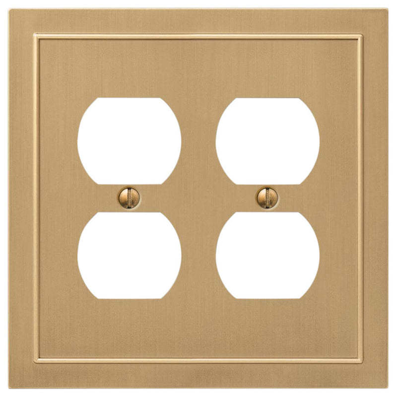 Bethany Brushed Bronze Cast 2 Duplex Outlet Wallplate:Wallplatesonline.com