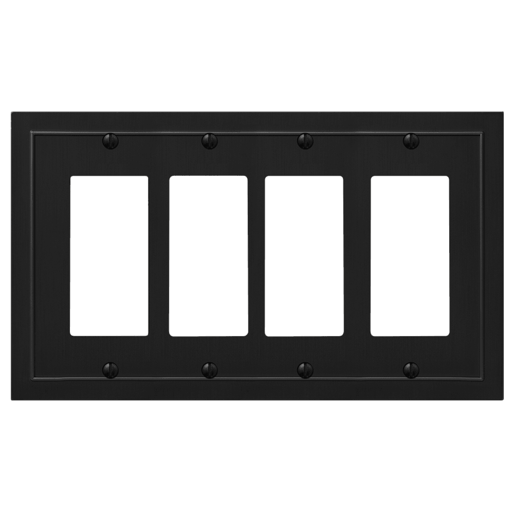 Bethany Black Cast 4 Rocker (GFI) Wallplate:Wallplatesonline.com