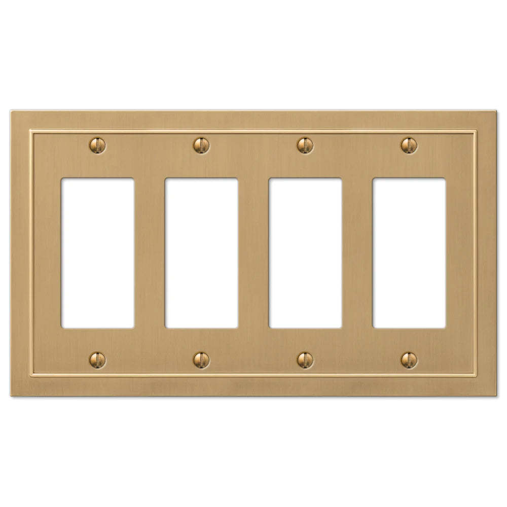 Bethany Brushed Bronze Cast 4 Rocker (GFI) Wallplate:Wallplatesonline.com