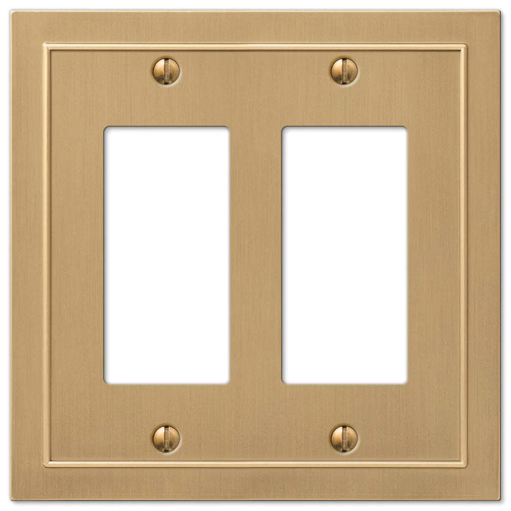 Bethany Brushed Bronze Cast 2 Rocker (GFI) Wallplate:Wallplatesonline.com