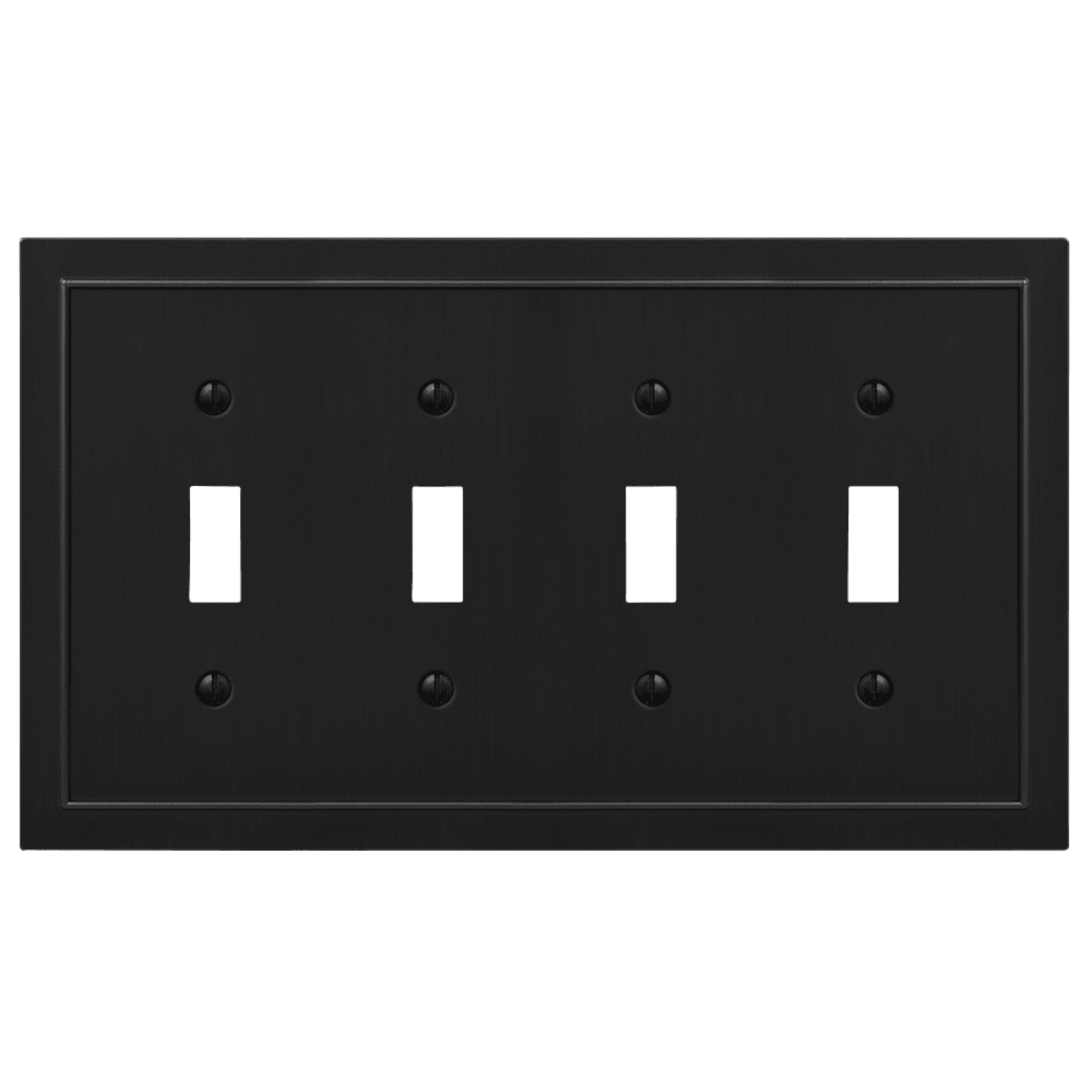 Bethany Black Cast 4 Toggle Wallplate:Wallplatesonline.com