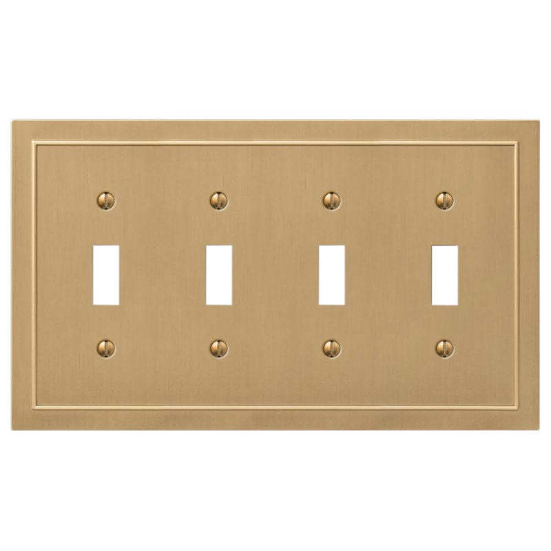 Bethany Brushed Bronze Cast 4 Toggle Wallplate