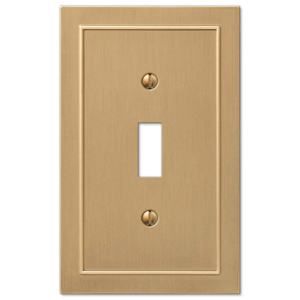Bethany Brushed Bronze Cast Cover Plates:Wallplatesonline.com