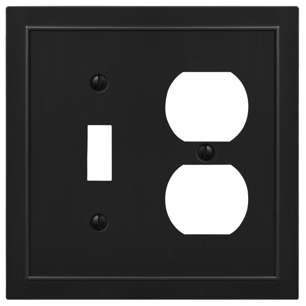 Bethany Black Cast Toggle /  Duplex Outlet Wallplate:Wallplatesonline.com