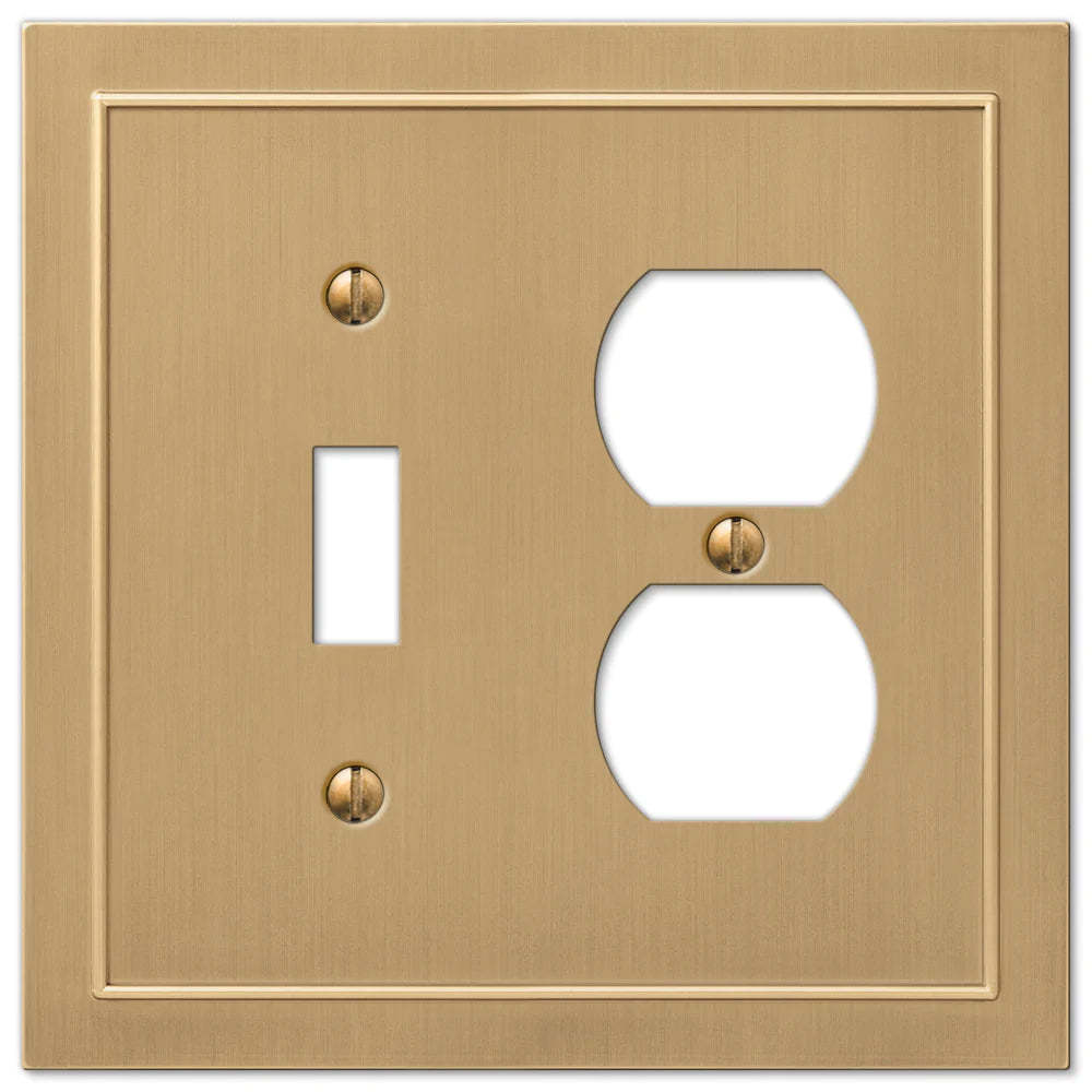 Bethany Brushed Bronze Cast Toggle / Duplex Outlet Wallplate