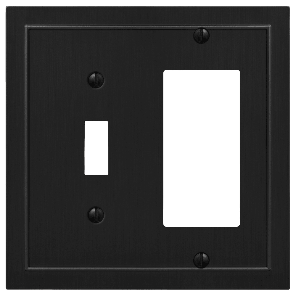 Bethany Black Cast Toggle /  Rocker (GFI) Wallplate:Wallplatesonline.com