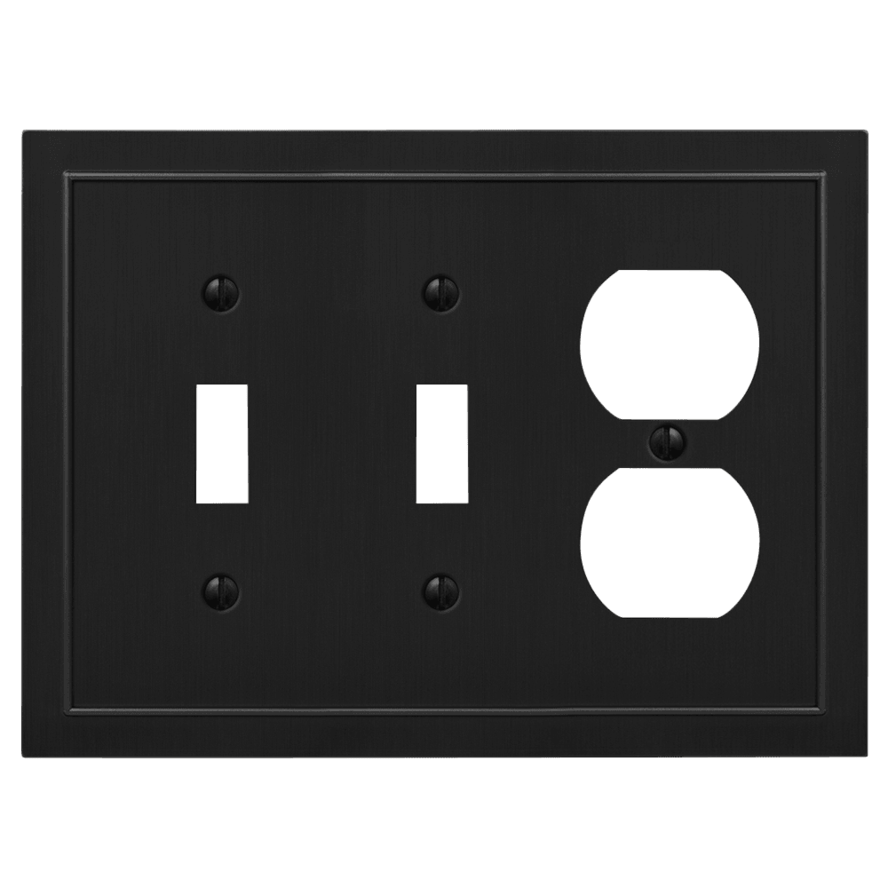 Bethany Black Cast 2 Toggle / Duplex Outlet Wallplate