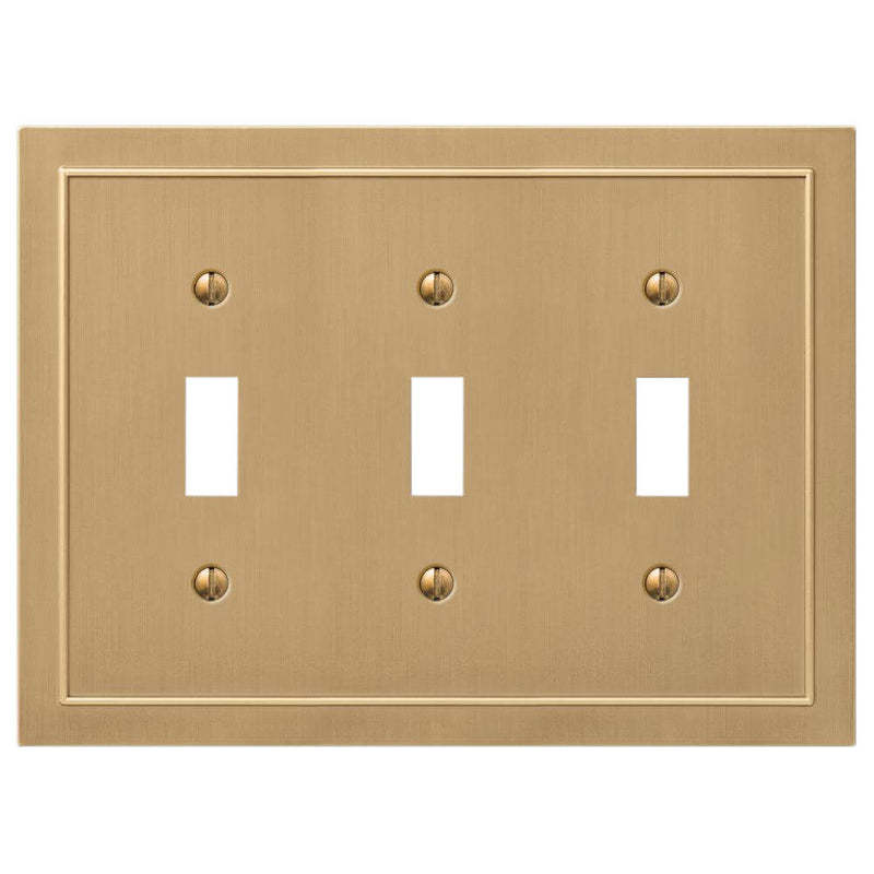 Bethany Brushed Bronze Cast Triple Toggle:Wallplatesonline.com