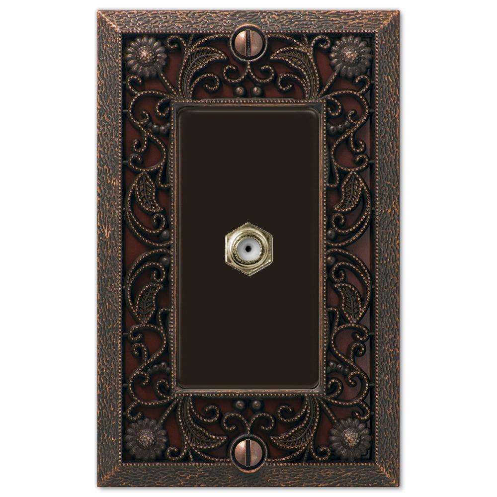 Filigree Aged Bronze 1 Cable TV with Hardware