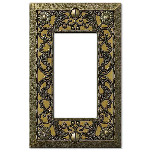 Filigree Antique Brass 1 Rocker (GFI) - Wallplatesonline.com