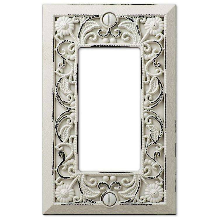 Filigree White 1 Rocker (GFI) - Wallplatesonline.com