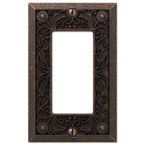 Filigree Aged Bronze 1 Rocker (GFI) - Wallplatesonline.com